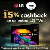 15% Cashback on selected LG TVs