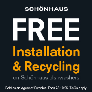 Free Installation & Recycling on Schönhaus Dishwashers
