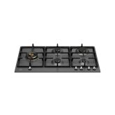 Bertazzoni P905LHERNE Heritage Series 90cm Gas hob with Left Wok burner Matt Black