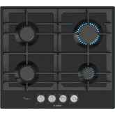 Bosch PCP6A6I90 60cm Black Gas Hob with Flame Select
