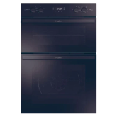 Haier HWO9M2M5B 90cm BI Double, multi main, static top, cata& steam, soft close, black glass & SS tr