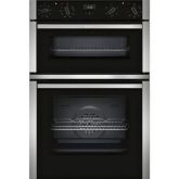 Neff U1ACE2HN0B 59.4cm Built In Electric CircoTherm Double Oven - BLACK/STEEL