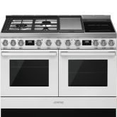 Smeg CPF120IGMPWH 120Cm 'Portofino' Cooker With Steam Oven And Gas/Induction Hob