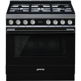 Smeg CPF9GPBL 90Cm 'Portofino' Cooker With Pyrolytic Multifunction Oven And Gas Hob
