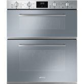 Smeg DUSF400S Cucina Double Under Counter Multifunction Oven,Finger-Friendly Stainless Steel