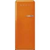 Smeg FAB28LOR6 60Cm 50S Style Left Hand Hinge Fridge With Icebox Orange