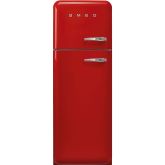 Smeg FAB30LRD5UK 60cm 50s Style Left Hand Hinge Freezer over Fridge Red