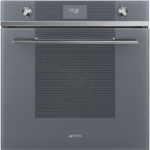 Smeg SFP6101TVS1 60cm Linea Pyrolytic Multifunction Single Oven in Silver Glass