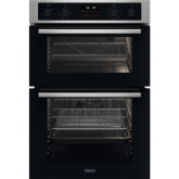 Zanussi ZKCNA7XN 59.4cm Electric Double Oven - Stainless Steel & Black