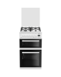 Beko EDG506W 50cm Twin Cavity Gas Cooker with Glass Lid - White