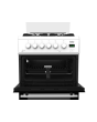 Beko EDG506W 50cm Twin Cavity Gas Cooker with Glass Lid - White