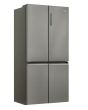 Haier HCR59F19ENMM 90.8cm 60/40 Frost Free American Fridge Freezer - Platinum Inox