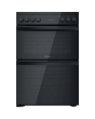 Indesit ID67V9KMBUK 60cm Double Oven Electric Cooker with Ceramic Hob - Black