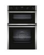 Neff U1ACE2HN0B 59.4cm Built In Electric CircoTherm Double Oven - BLACK/STEEL