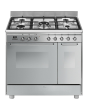 Smeg CC92MX9 90cm Dual Fuel Rangecooker with Double Oven and Gas Hob - Stainless Steel