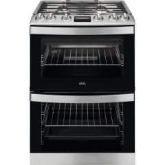 AEG CGB6130ACM 60cm Double Oven Gas Cooker with Induction Hob - Stainless
