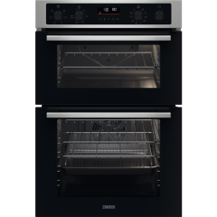 Zanussi ZKCNA7XN 59.4cm Electric Double Oven - Stainless Steel & Black