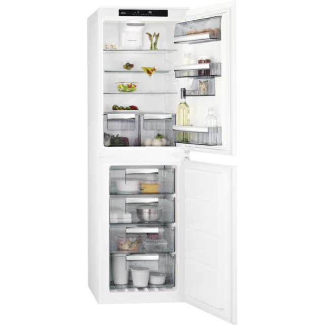 AEG SCE818E6NS 56cm TwinTech No Frost Built-In Fridge Freezer - White