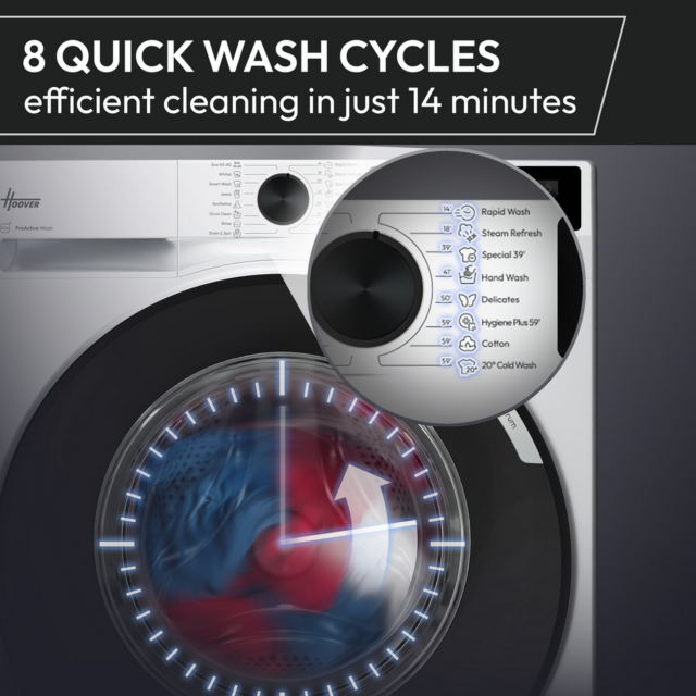 Hoover HGD 48SB8C-80 8kg 1400rpm Washing Machine Black
