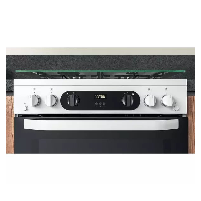 Hotpoint HDM67G0CCW 60cm Double Gas Cooker - White