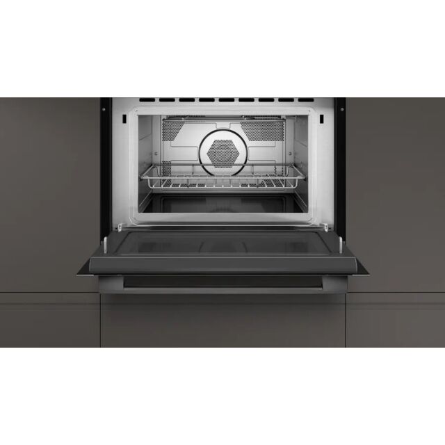 Neff C1AMG84G0B 44 Litres Built In Microwave Oven with Hot Air - Black with Graphite Trim