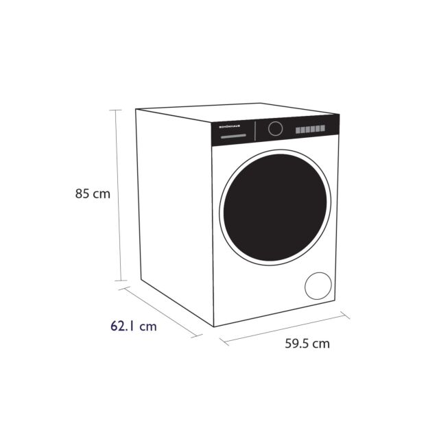 Schonhaus TDSHF018A3W 8kg Heat Pump Tumble Dryer - White
