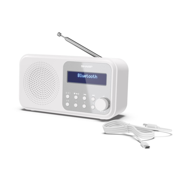Sharp DR-P420 WH Tokyo Portable Digital Radio - White