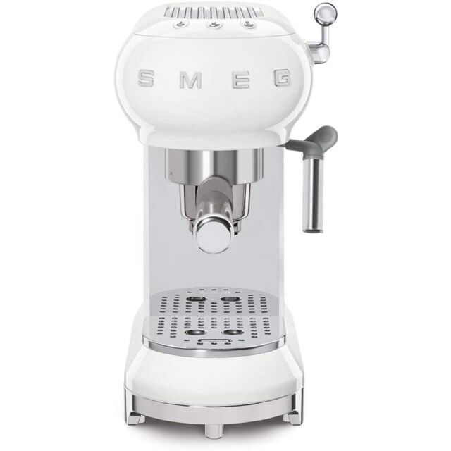 Smeg ECF01WHUK 50S Style White Espresso Coffee Machine