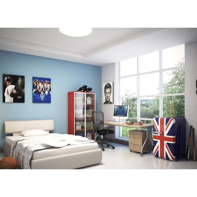 Smeg FAB10RDUJ5 55cm Fridge with Icebox, Right Hand Hinge, Union Jack