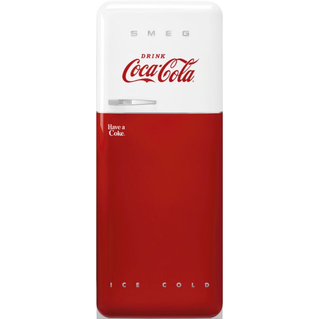 Smeg FAB28RDCC5 60cm 50s Style Right Hand Hinge Fridge with Icebox - Coca Cola Iconic