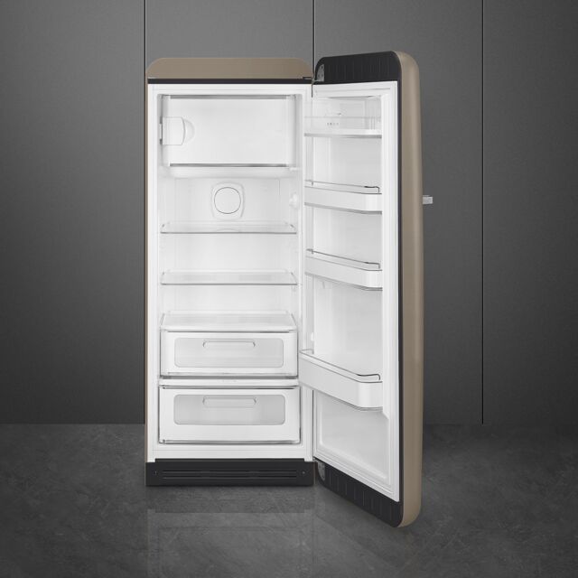 Smeg FAB28RDTP5 60cm 50s Style Right Hand Hinge Fridge with Icebox Taupe
