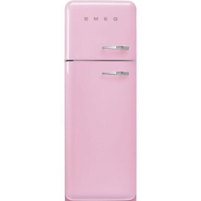 Smeg FAB30LPK5 60cm 50s Style Left Hand Hinge Freezer over Fridge Pink