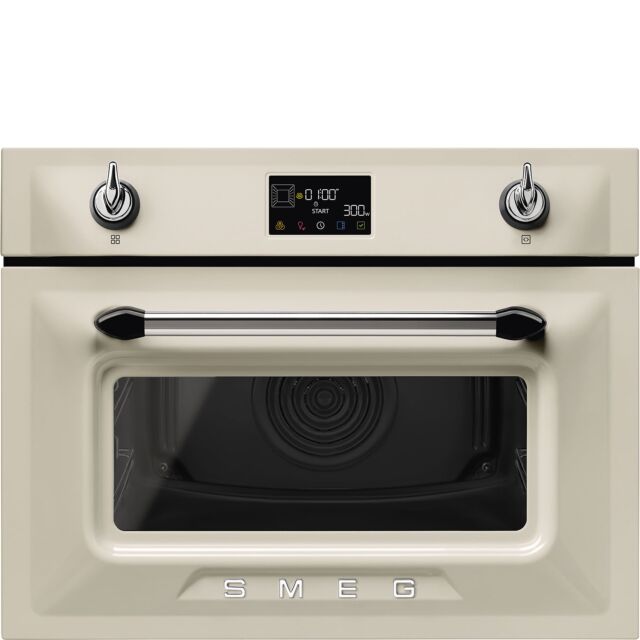 Smeg SO4902M1P 45cm Victoria Combi Microwave Cream