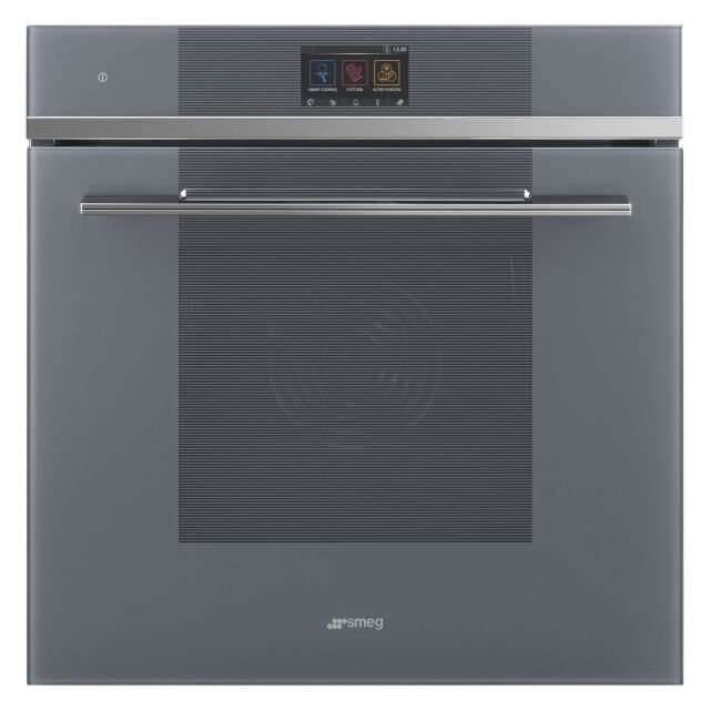 Smeg SOP6104TPS 60cm Linea Pyrolytic Single Oven with VIVOScreen Silver Glass