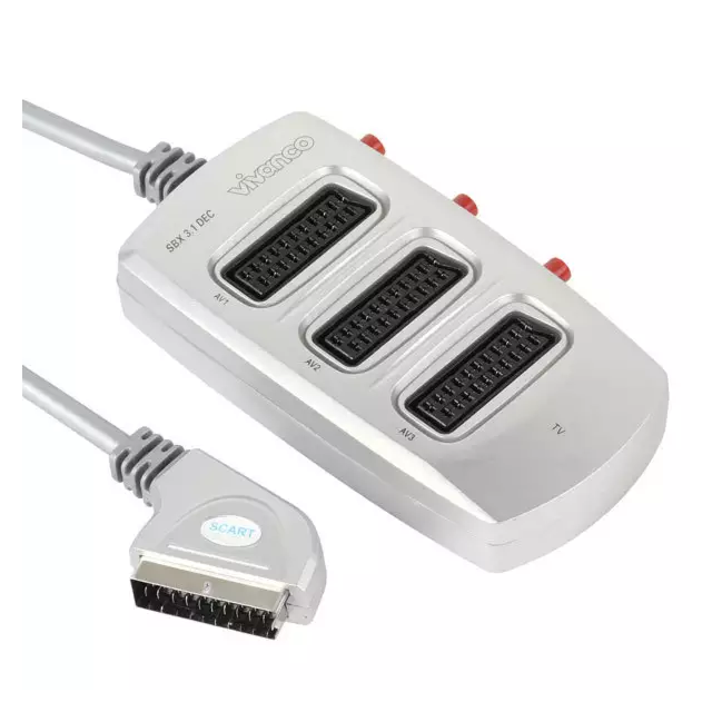 Vivanco 42014 Sbx3.1Dec-N 3 Way Male Scart Switch